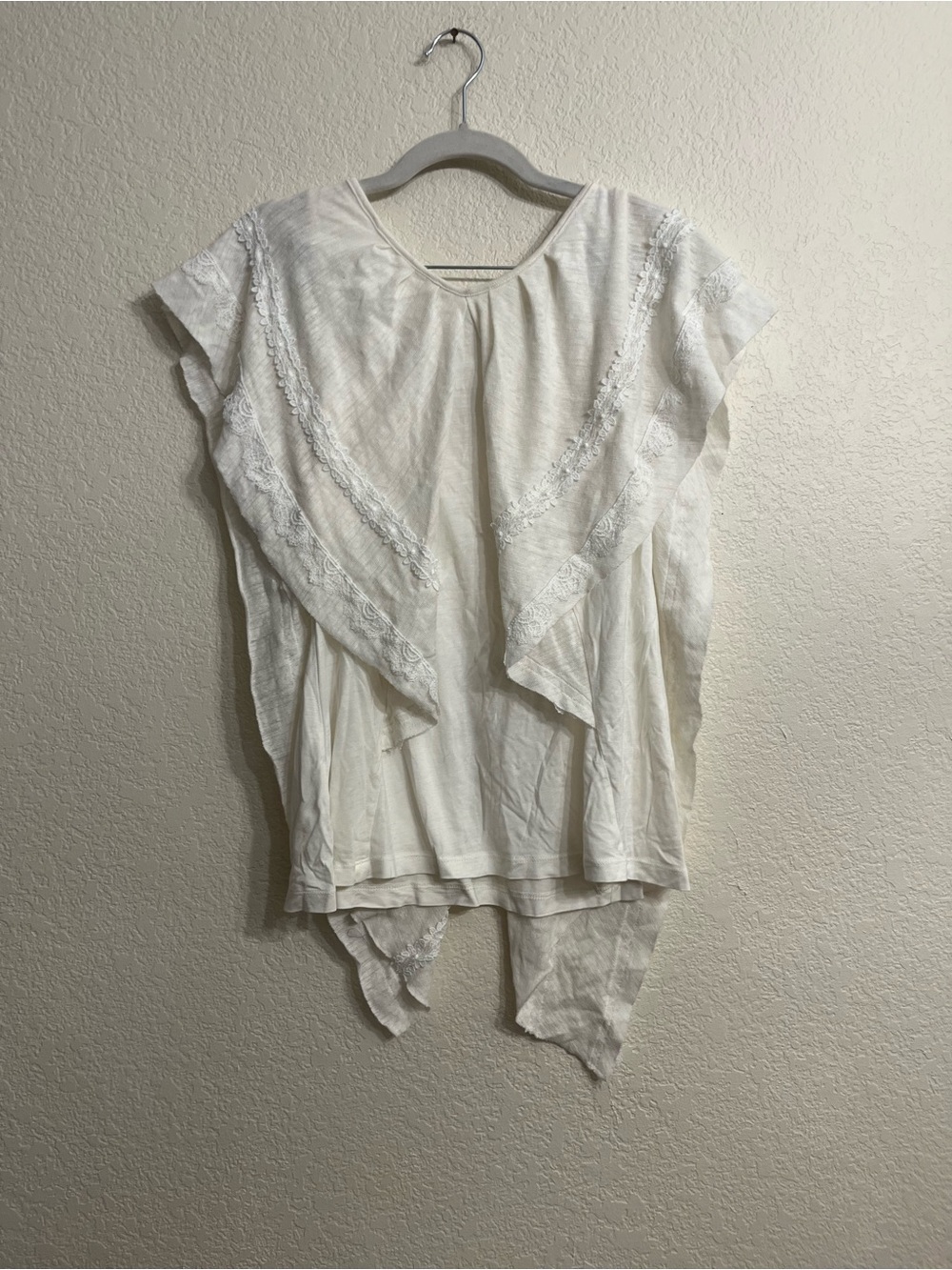 Anthropologie Cream Lace-Trim cottagecore/ fairy/ beach linen Tunic - Picture 6 of 6